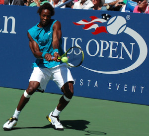 Gael Monfils looks like the member of a tennis playing species